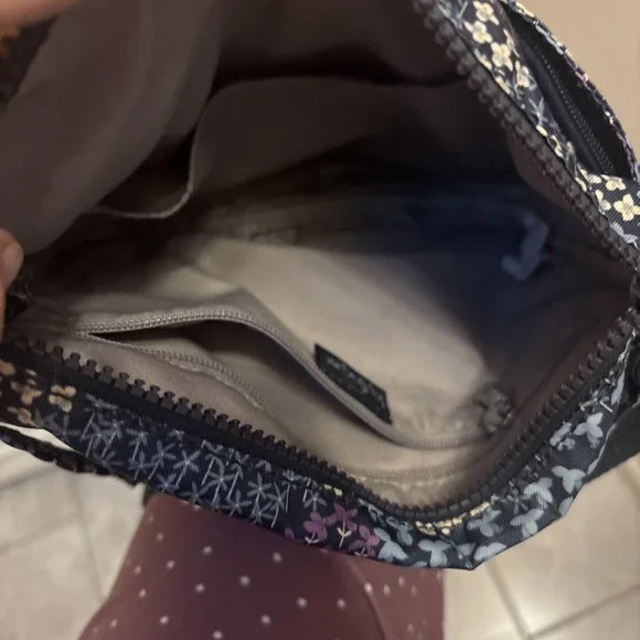 Kipling Ciro Crossbody Bag Navy Blue With Floral Pattern 8 X 9" - Picture 13 of 13